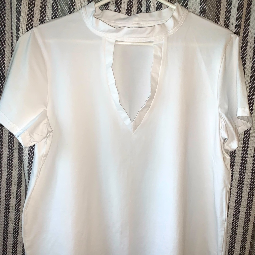 Vneck/crew strap tee shirt